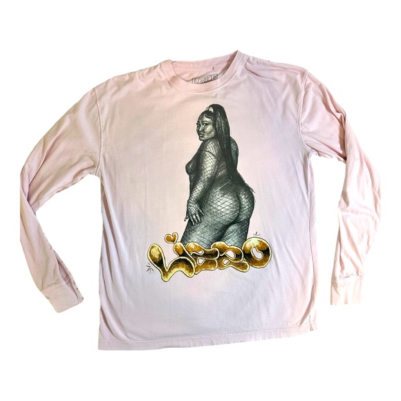 Lizzo Exclusive 2022 Special Tour Merch Pink Long Sleeve Unisex 🍑Tee Size Large - Picture 8 of 9